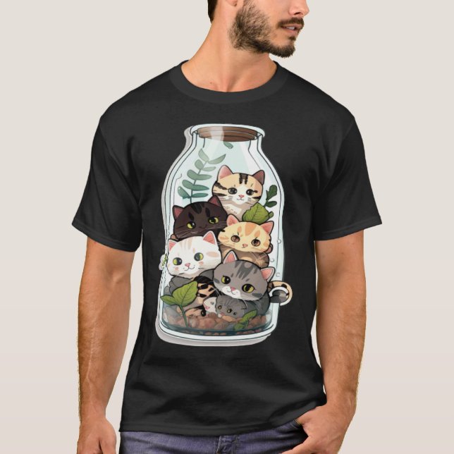Camiseta Gatos En Botella (Anverso)