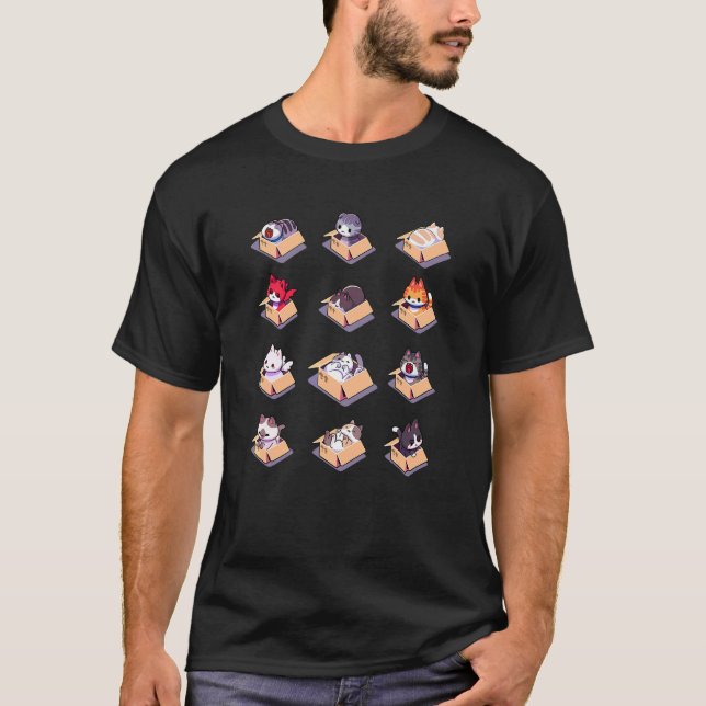 Camiseta Gatos En Cajas Gato (Anverso)