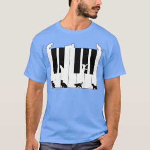 Camiseta Gatos En Claves De Piano 