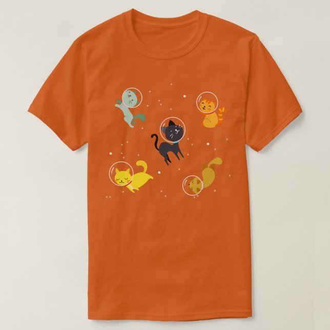 Camiseta Gatos En El Espacio (Diseño del anverso)