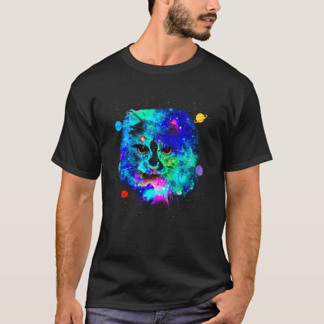 Camiseta Gatos En El Espacio Exterior (Anverso)