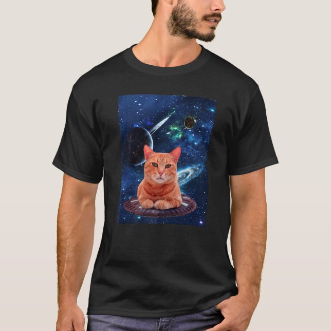 Camiseta Gatos En Galaxia Astral Astronauta Espacial (Anverso)