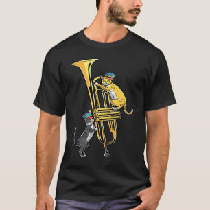 Camiseta Gatos En Instrumento De Trompeta Trompetista Tromp