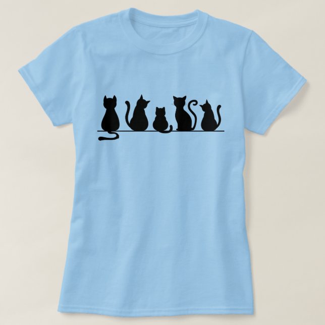 Camiseta Gatos en la línea (Diseño del anverso)