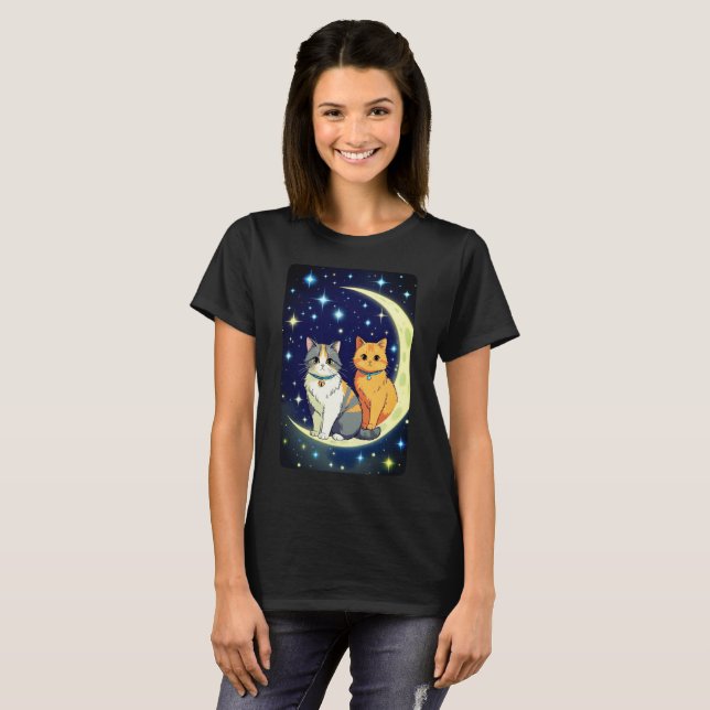CAMISETA GATOS EN LA LUNA (Anverso completo)