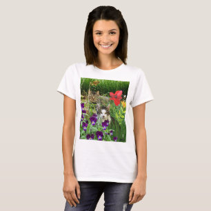 Camiseta Gatos en los amantes del gato en el jardín