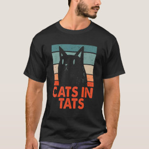 Camiseta Gatos en Tats Amante de los Gatos Amante de Tatuaj