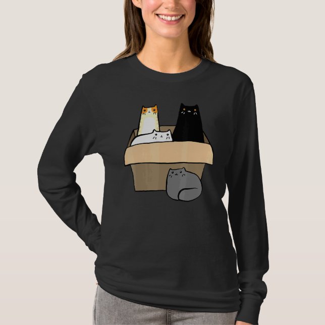Camiseta Gatos En Una Caja (Anverso)