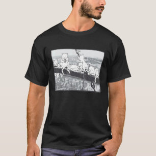 Camiseta Gatos Encima De Un Rascacielos Almuerzo Parodia Ga