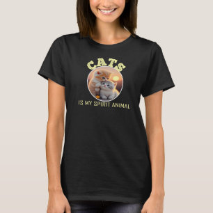 Camiseta gatos es mi animal espiritual