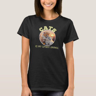 Camiseta gatos es mi animal espiritual