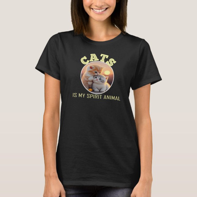 Camiseta gatos es mi animal espiritual (Anverso)