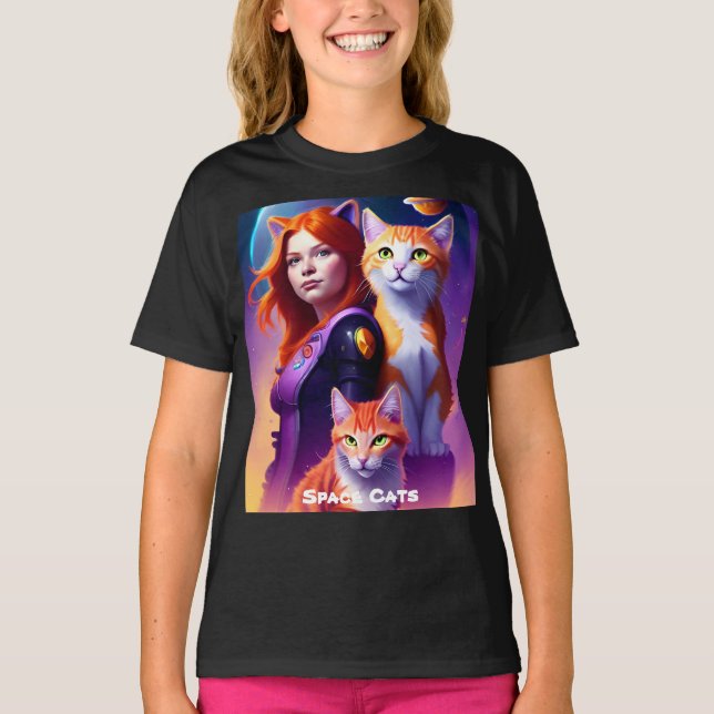 Camiseta Gatos espaciales (Anverso)