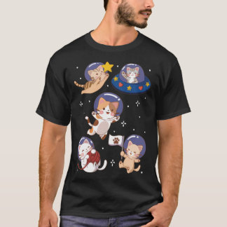 Camiseta Gatos espaciales de Kawaii