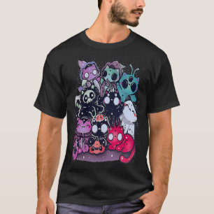 Camiseta gatos espeluznantes disfraz oscuro de Halloween gó