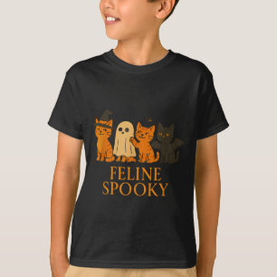 Camiseta Gatos espeluznantes felinos Halloween bruja murcié