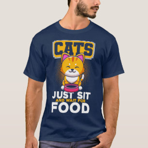 Camiseta Gatos Esperan A La Comida Gato Lover Dice Citas De
