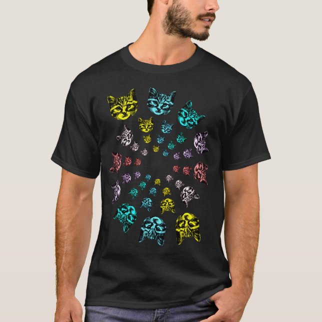 Camiseta Gatos espirales (Anverso)