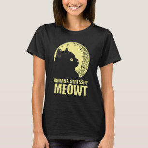 Camiseta Gatos Estresados por Humanos Humor de Gatito