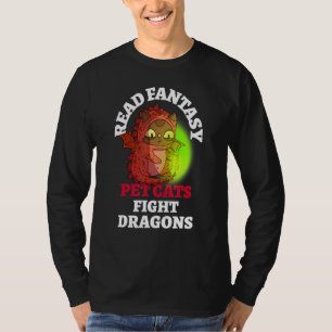 Camiseta Gatos fantasmas luchan contra los dragones Bookish