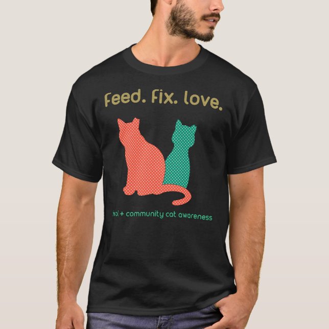 Camiseta Gatos fecales + gatos perdidos + canon de rescate  (Anverso)