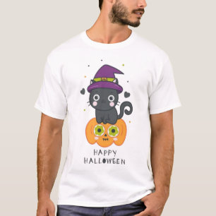 Camiseta gatos felices de halloween 2025