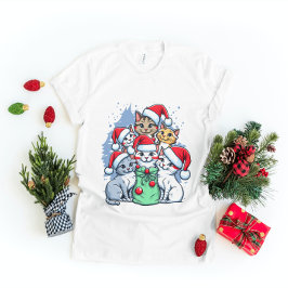 Camiseta Gatos Feliz Navidad, Meowy Navidades, regalo graci