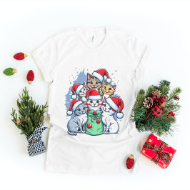 Camiseta Gatos Feliz Navidad, Meowy Navidades, regalo graci