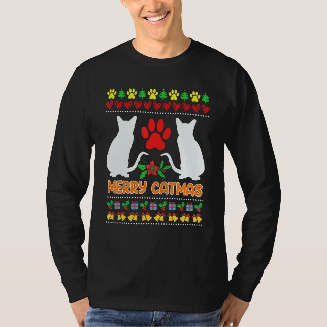 Camiseta Gatos feos de Navidad (Anverso)