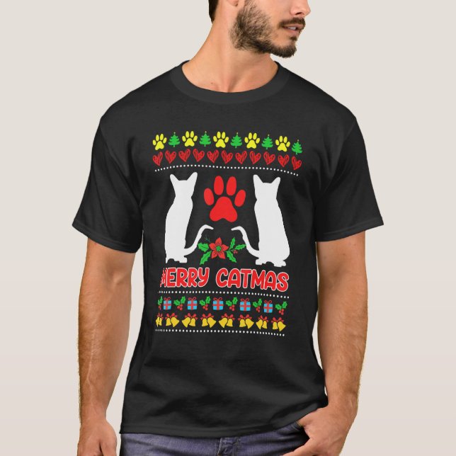 Camiseta Gatos feos de Navidad (Anverso)