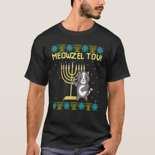 Camiseta Gatos Feos Pijamas Familiares de Hanukkah Meowzel