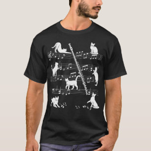 Camiseta Gatos Flutistas O Flutistas Para Jugar A La Flauta