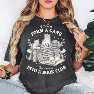 Camiseta Gatos Formaron un Club de Lectura Diseño Divertido