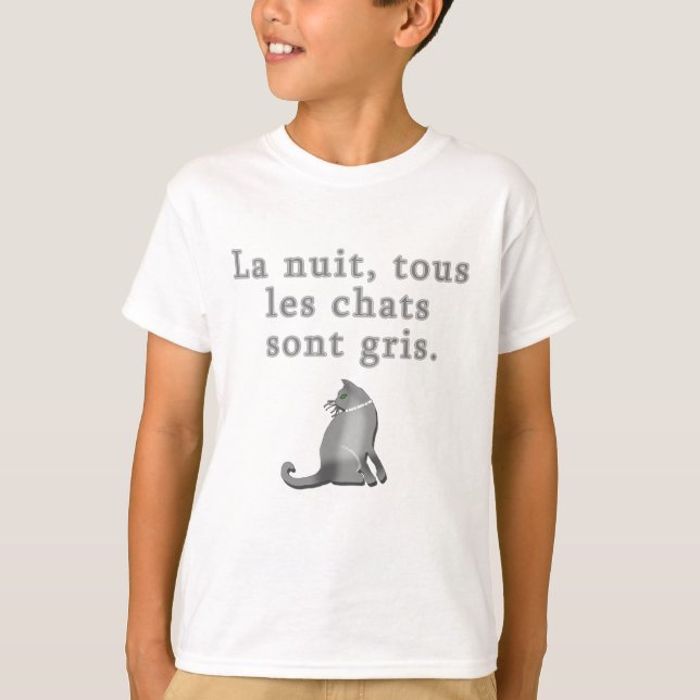 Camiseta Gatos franceses que dicen productos (Anverso)
