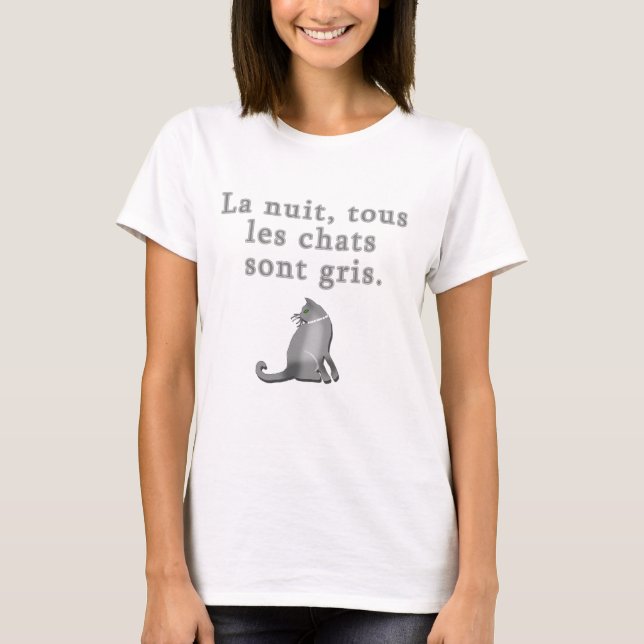 Camiseta Gatos franceses que dicen productos (Anverso)