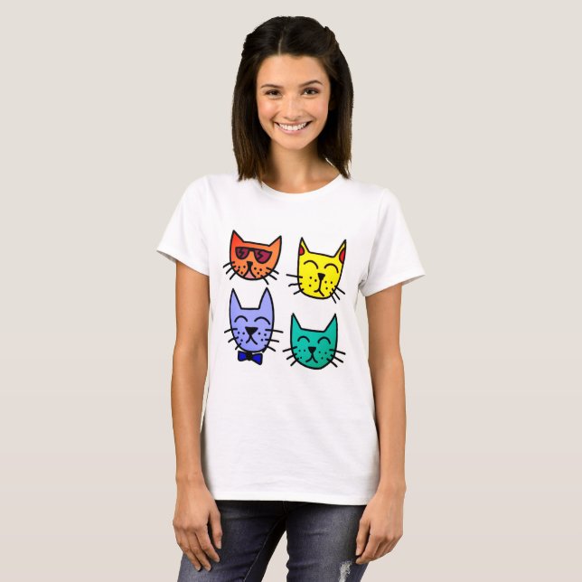 Camiseta Gatos frescos (Anverso completo)
