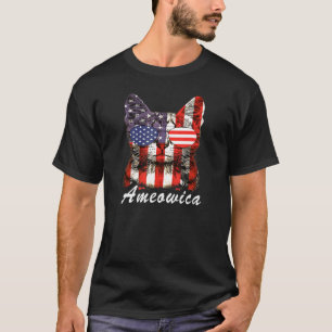 Camiseta Gatos Gafas de sol 4 de julio Patriótico Bandera A