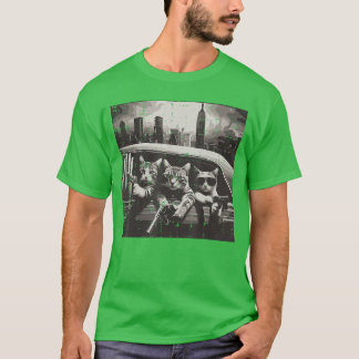 Camiseta Gatos gánster Auto Nueva York Meme Divertido Humor