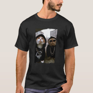 Camiseta Gatos gánster Ropa urbana Motivo de gato divertido