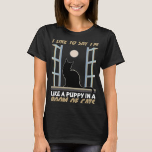 Camiseta gatos gatitos perrito de resaca en una habitación 