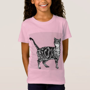 Camiseta Gatos Gatos De Tabby Cuidados Chicas Pink Whimsica