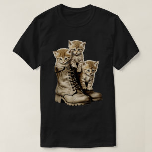 Camiseta Gatos Gatos Gatitos Y Boots De Combate Los Gatos A