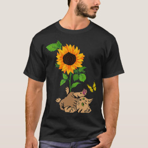 Camiseta Gatos Gatos y girasoles gatito mariposa de girasol