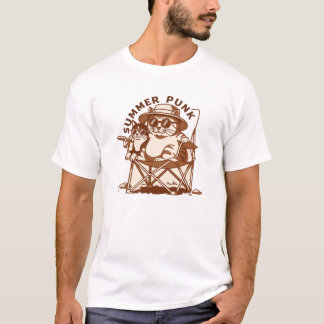 Camiseta Gatos Geniales del Punk Veraniego en Silla de Camp