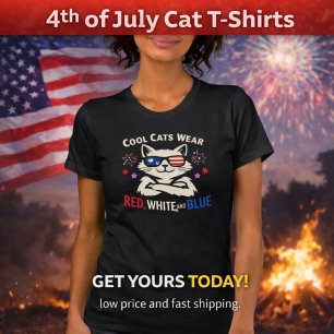 Camiseta Gatos Geniales Usan 4 de Julio