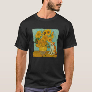 Camiseta Gatos Girasoles Pintura Artista Famoso Gatito Dive