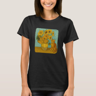 Camiseta Gatos Girasoles Pintura Divertida Artista Famoso G