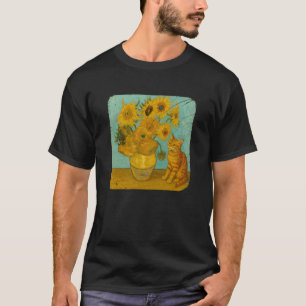 Camiseta Gatos Girasoles Pintura Divertido Artista Famoso G
