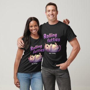Camiseta Gatos Gorditos Rodantes Meme Divertido y Lindo de