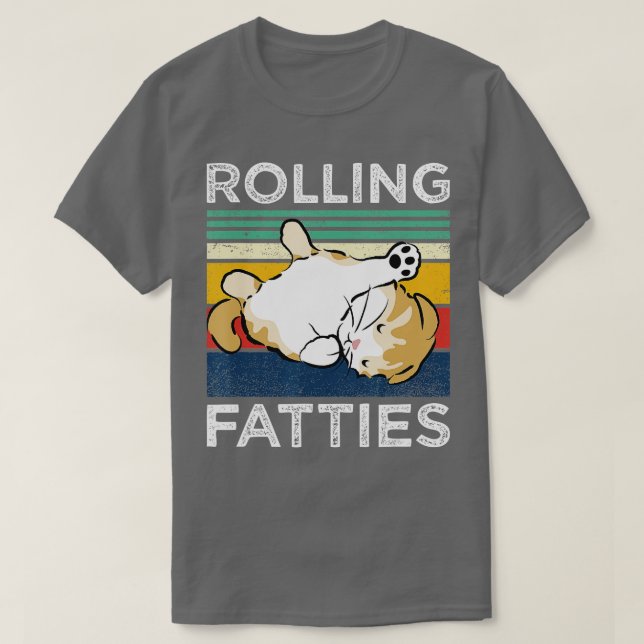 Camiseta gatos gordos rodante gato estilo perezoso gatos ga (Diseño del anverso)